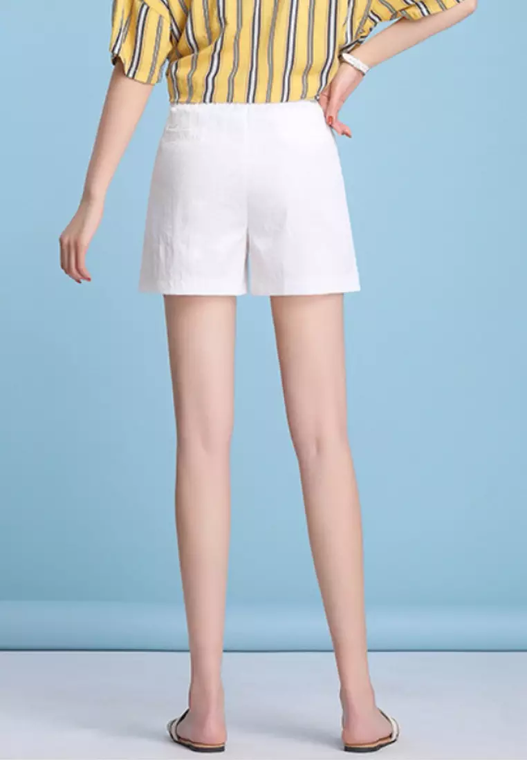 White wide deals leg shorts