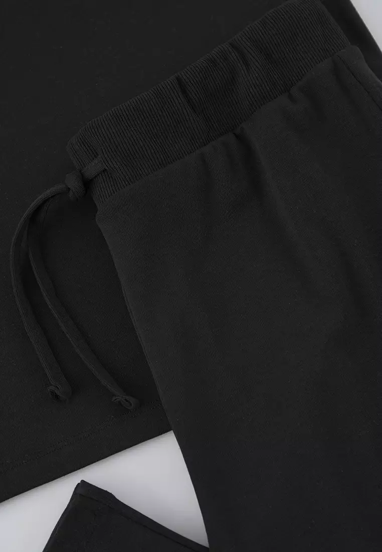 Black Knitted Plus Size Bottom-Top Set