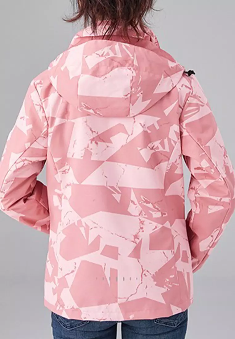 Pink camo rain jacket top