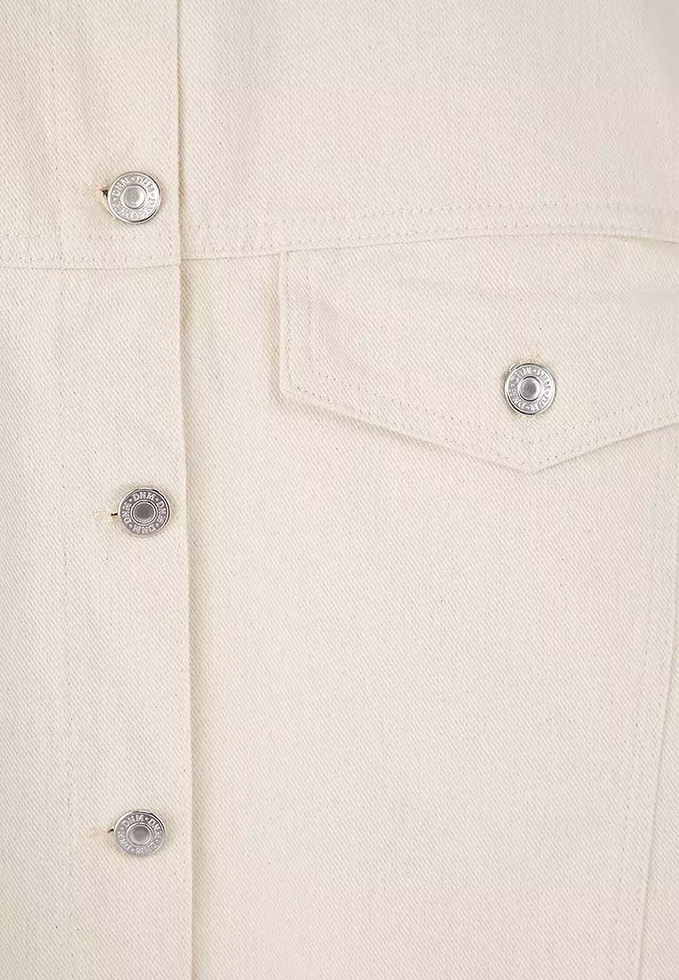 Oversize/Loose Cut Crop Denim Plus Size Jacket