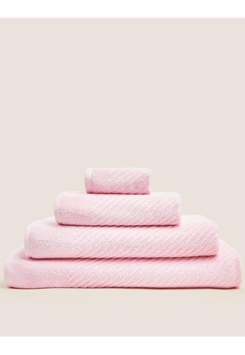 MARKS & SPENCER pink M&S Cotton Rich Plush Quick Dry Towel B761AHL99F7ED8GS_1