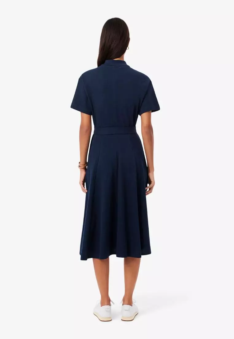 Flared Petit Piqué Polo Dress