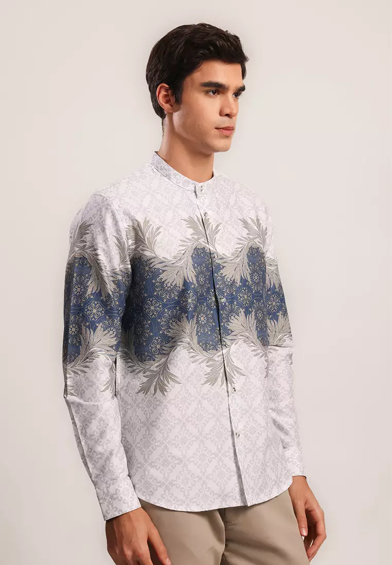MOC x Habib Jafar Kemeja Shanghai Lengan Panjang Pria Khalif - White