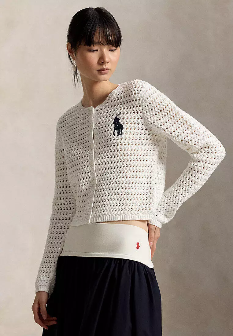 Buy Polo Ralph Lauren Big Pony Crocheted Cotton Cardigan 2026