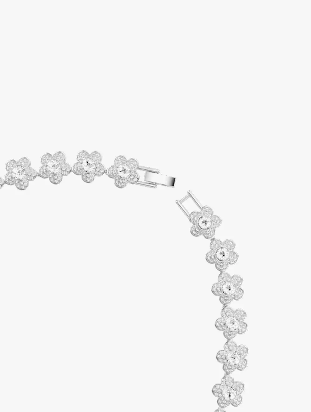 Ariana Grande x Swarovski necklace, Round cut, Flower, White, Rhodium plated