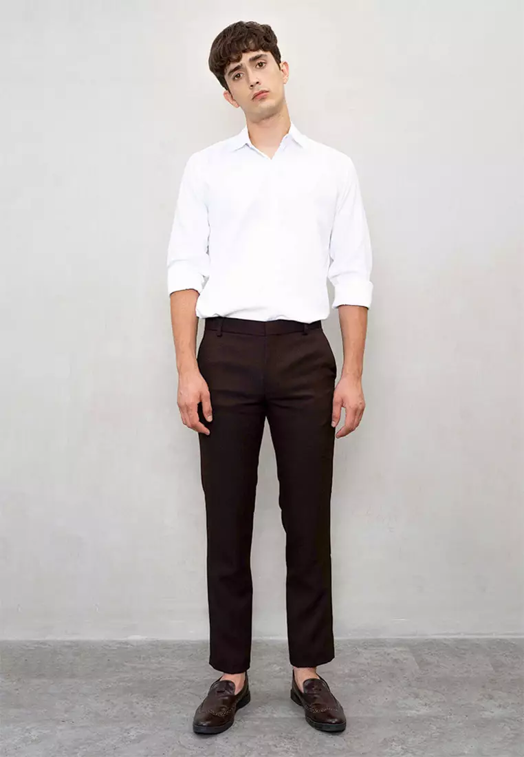 Houseofcuff Celana Bahan Formal  Slim fit Coklat Trouser