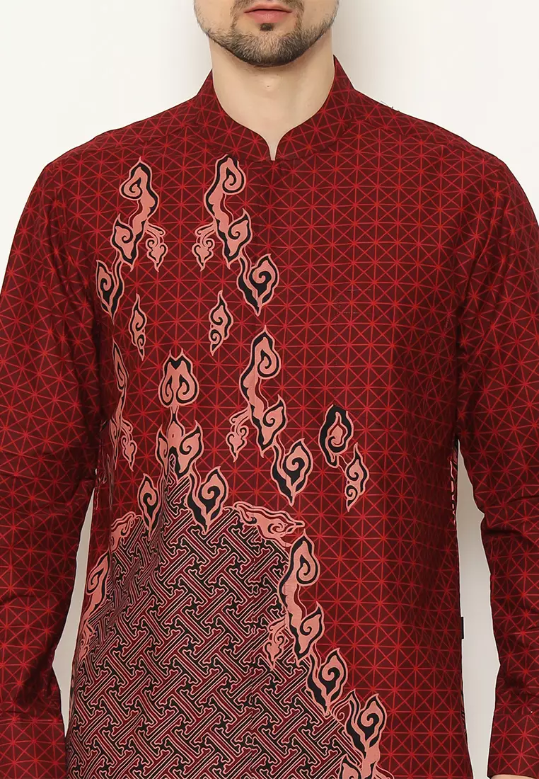 My Aksa Batik Pria Kemeja Koko Panjang Furing Axton Alma