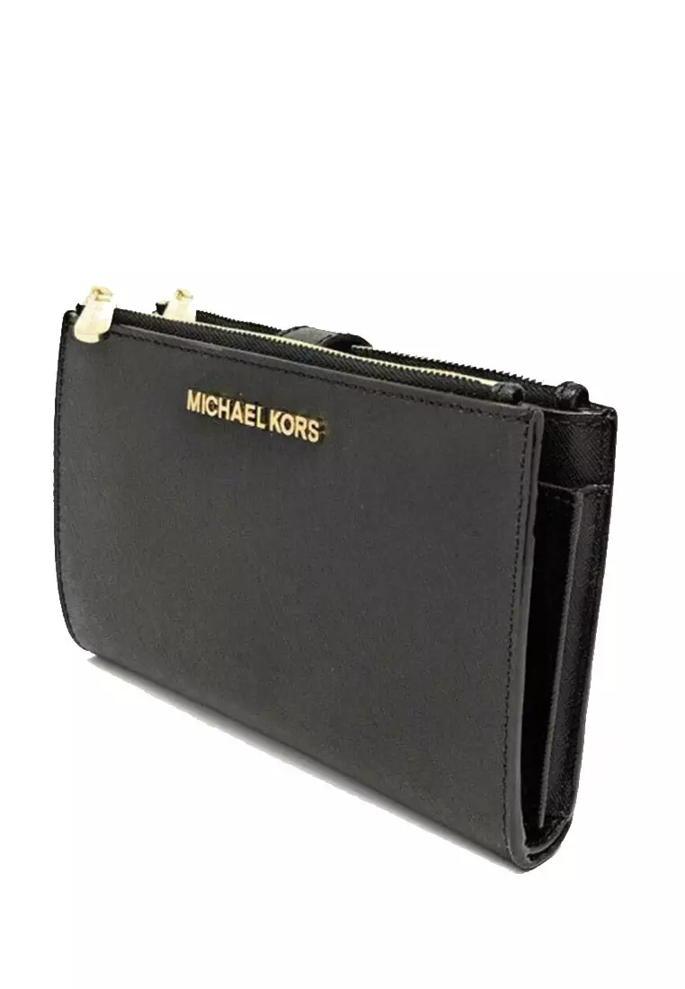 Michael Kors logo-lettering Flat Clutch Bag - Black