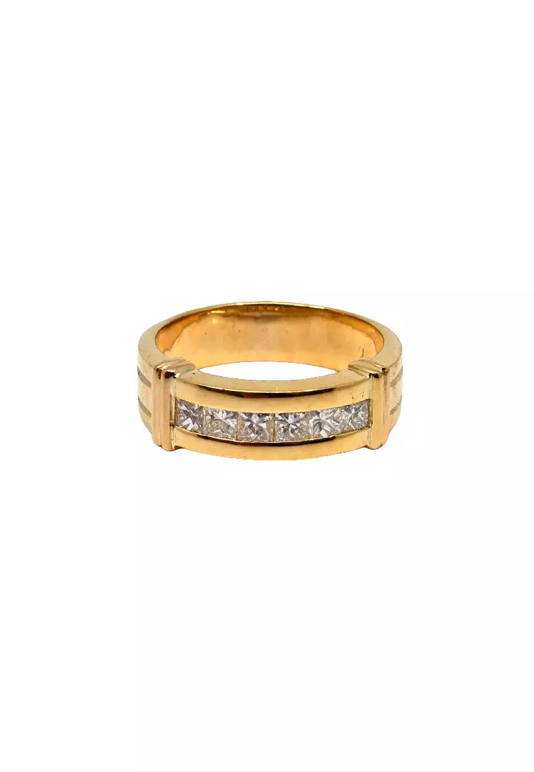 18K Yellow Gold Lady Ring with Diamonds