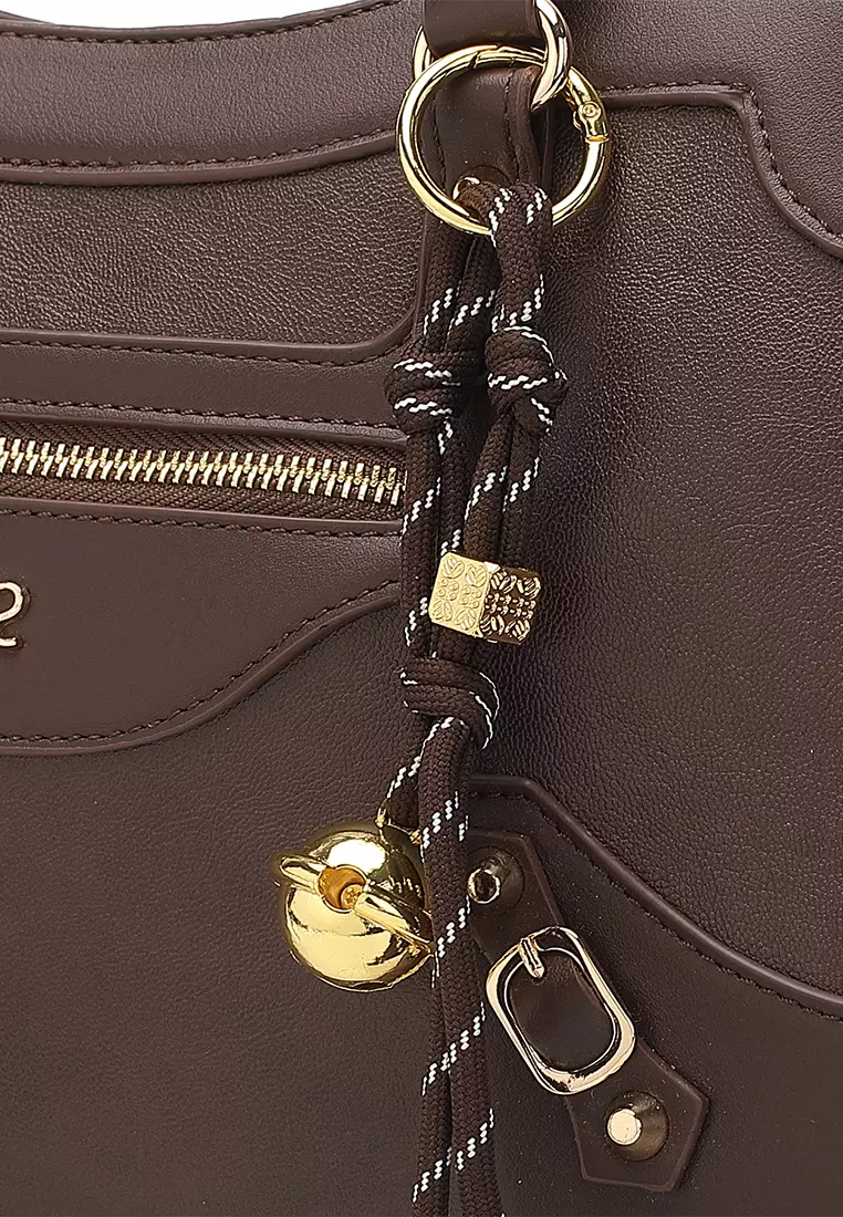 Women's Top Handle Bag / Sling Bag / Crossbody Bag (手拿袋 / 斜孭袋) - 棕色