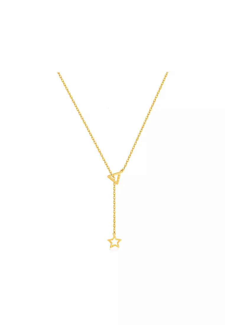 5G Gold Collection 375/9K Triangle & Star Y-Shape Gold Necklace R179