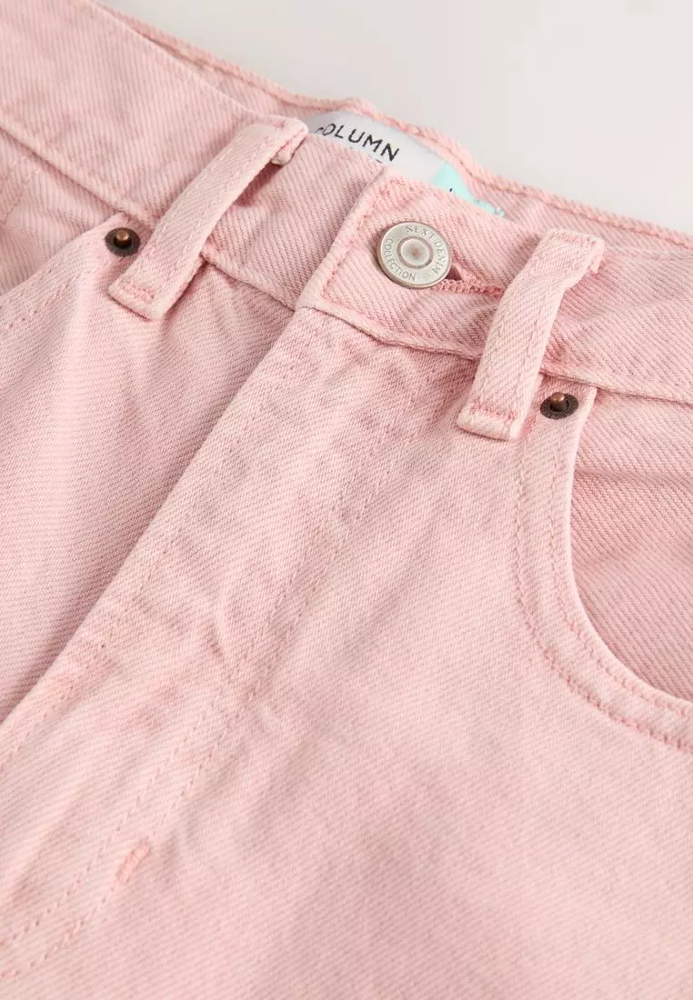 100% Cotton Column Mom Jeans