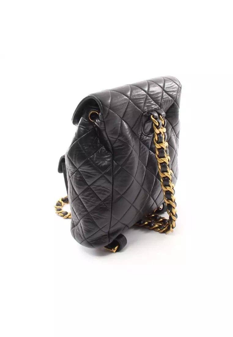Buy Chanel Pre-loved CHANEL matelasse Backpack rucksack lambskin black gold hardware  2023 Online