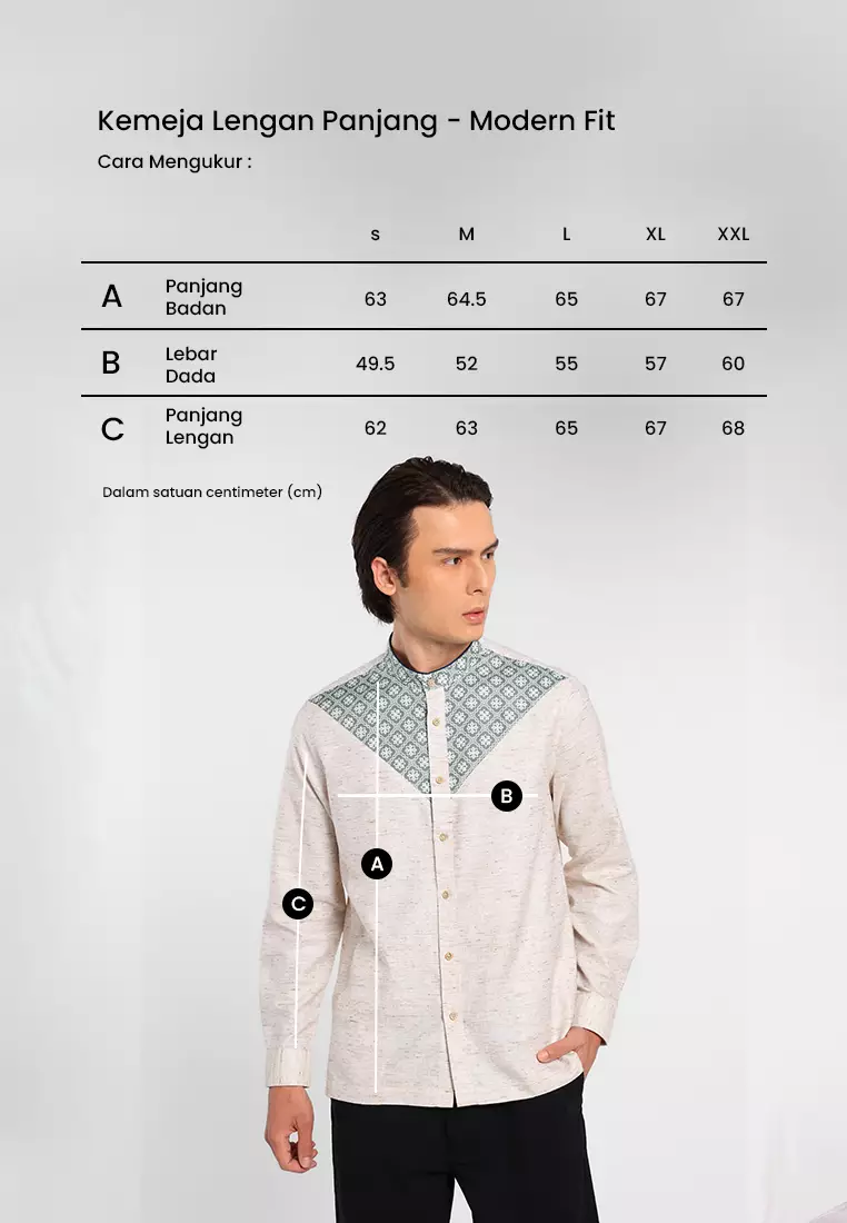 MANZONE X Adipati Dolken - Kemeja Koko Lengan Panjang Pria Navid Modern Fit - Sage Warna SAGE