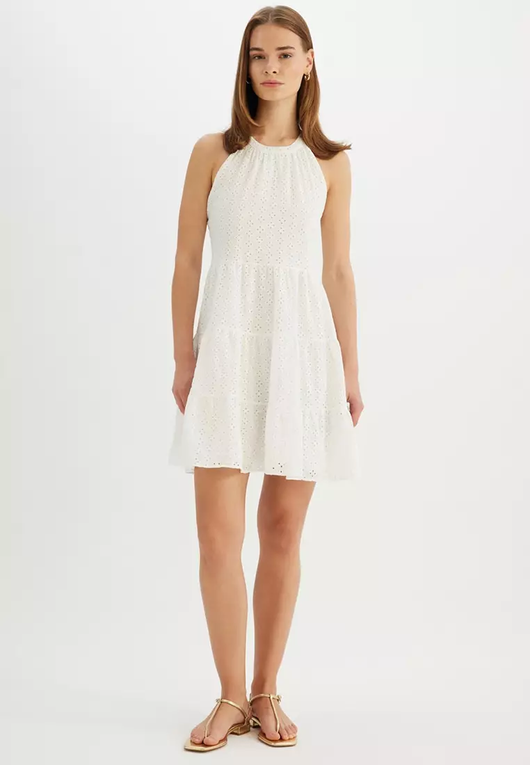 Embroidered Mini Dress