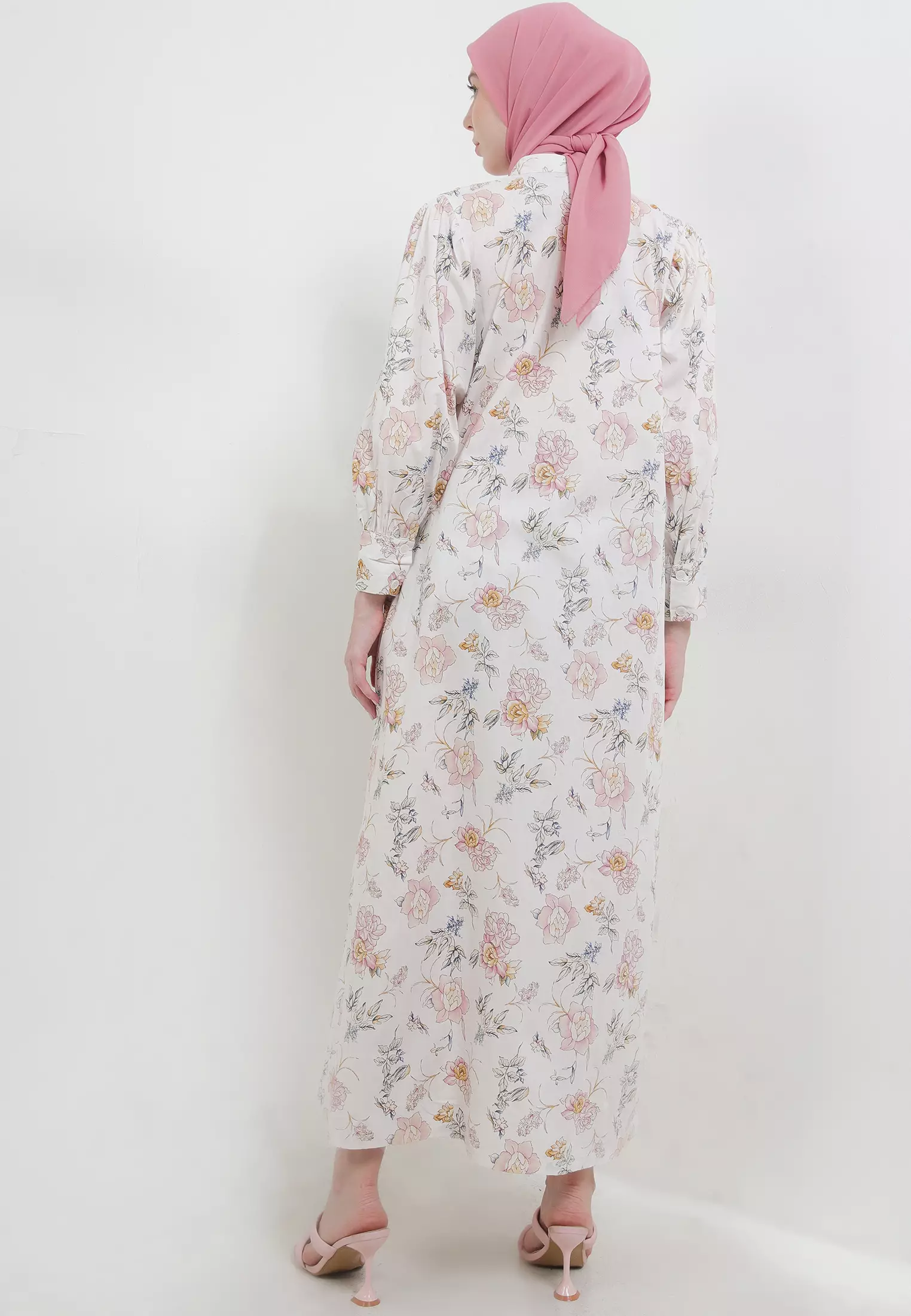 MFMW Zelline Dress Gamis Broken White Motif Bunga