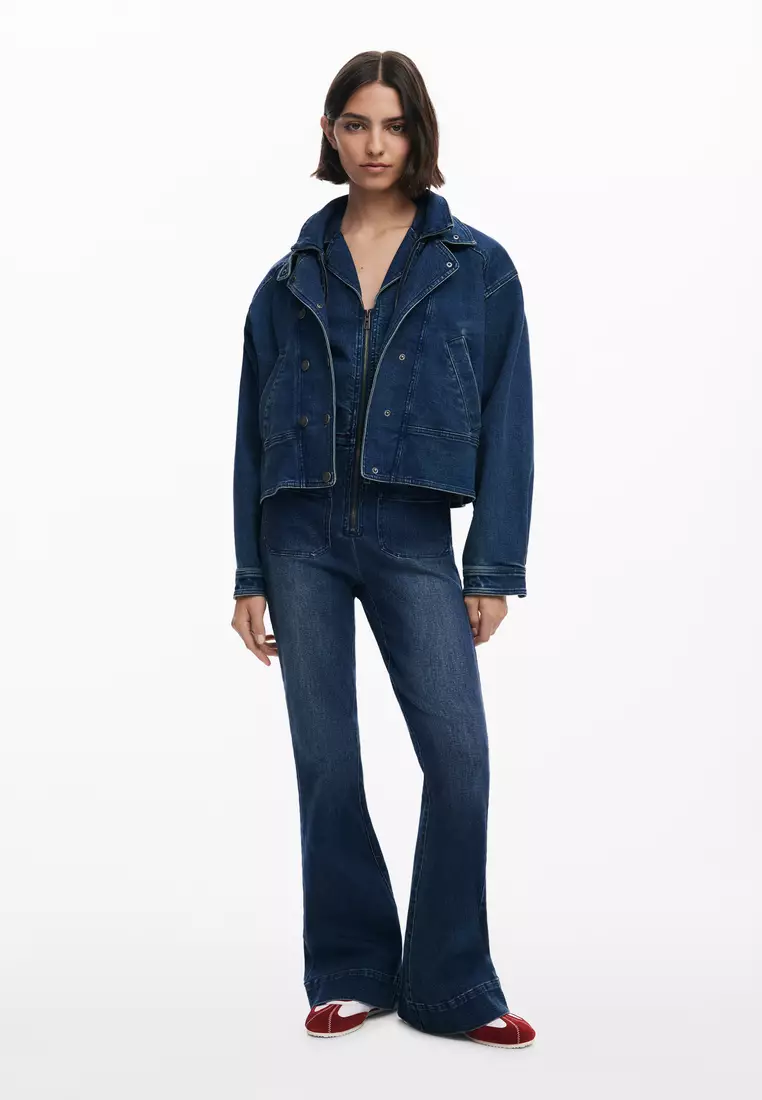 Double-collar denim jacket
