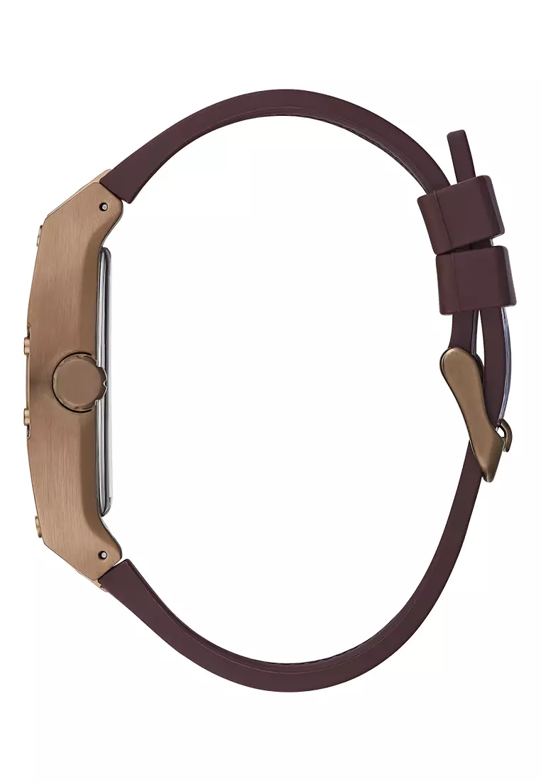 Guess GW0202G2 - Jam Tangan Pria - Coffee Case - Brown Leather Strap