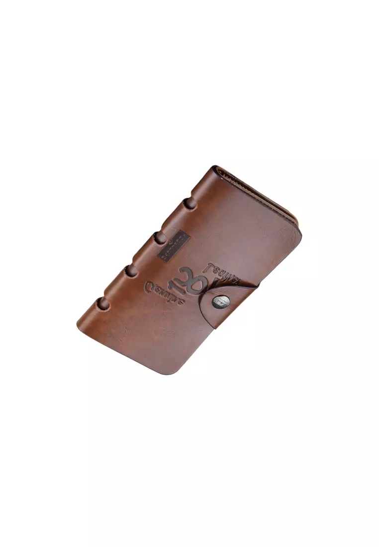 Long Wallet Pria Model Penutup Kancing Material PU Leather ORIGINAL