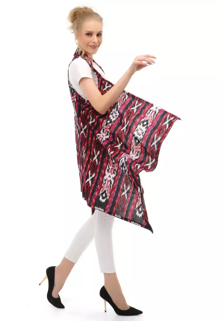 Lynelle Atasan Wanita Batik Songket Model Outer Material Cotton ORIGINAL - Maroon