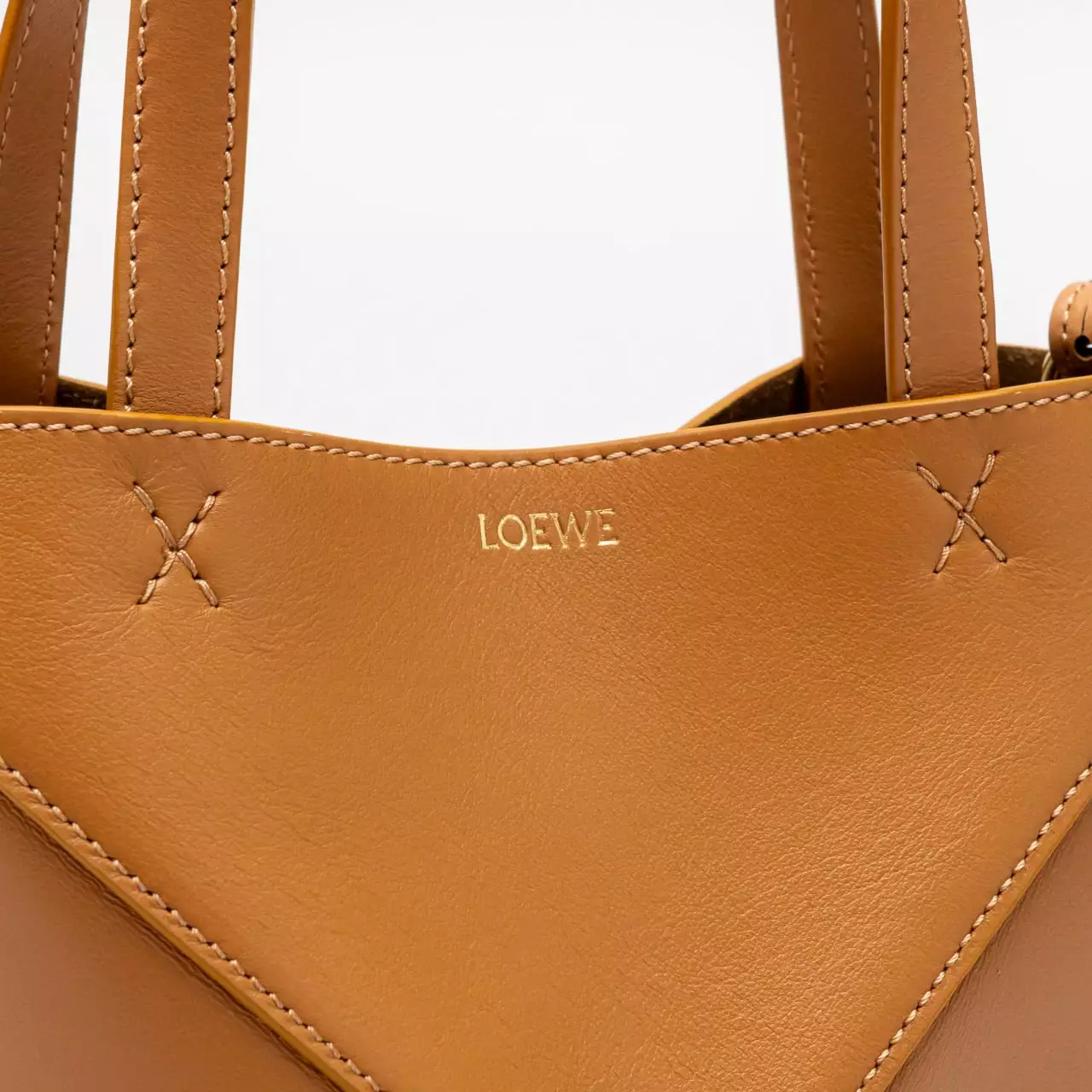 Mini Puzzle Shiny Calfskin Tote Warm Desert