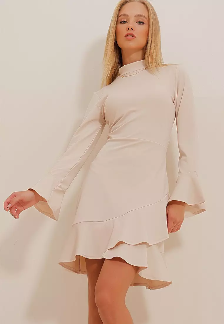 Ruffle Scuba Dress