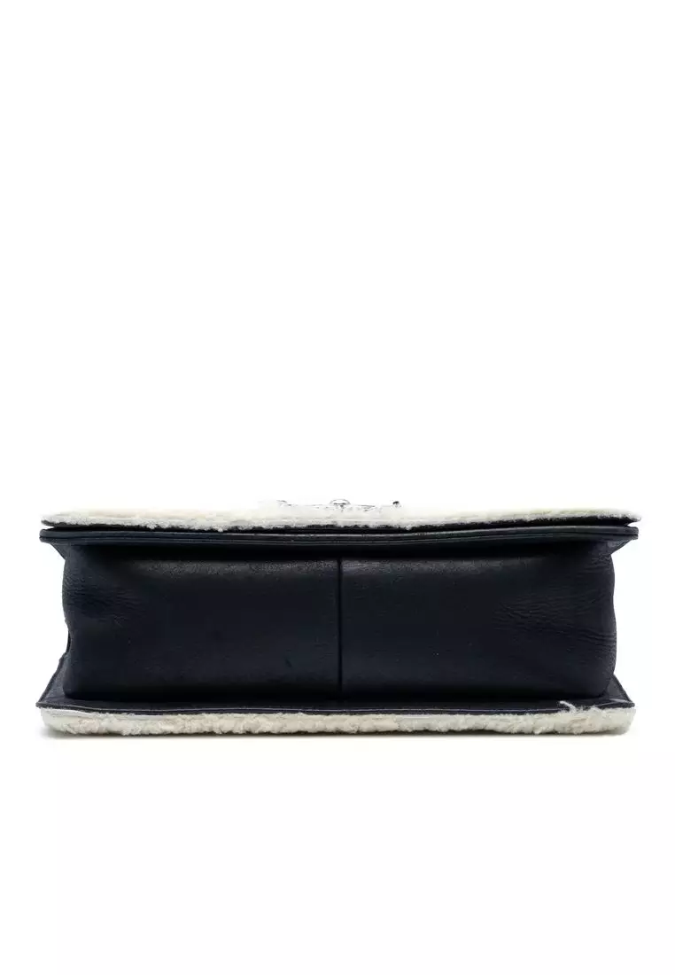 Pre-Loved Chanel Old Medium Bicolor Shearling Boy Flap
