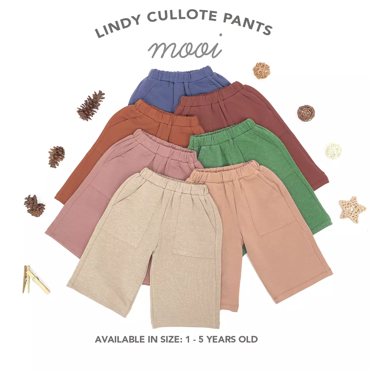 Mooi Celana Panjang Anak Perempuan Lindy Cullotes Pants - Berry Red