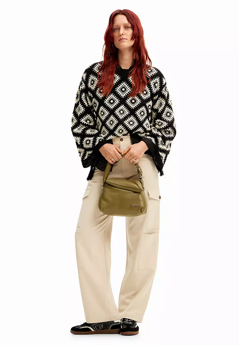 Desigual Woman Multicolour crochet pullover.