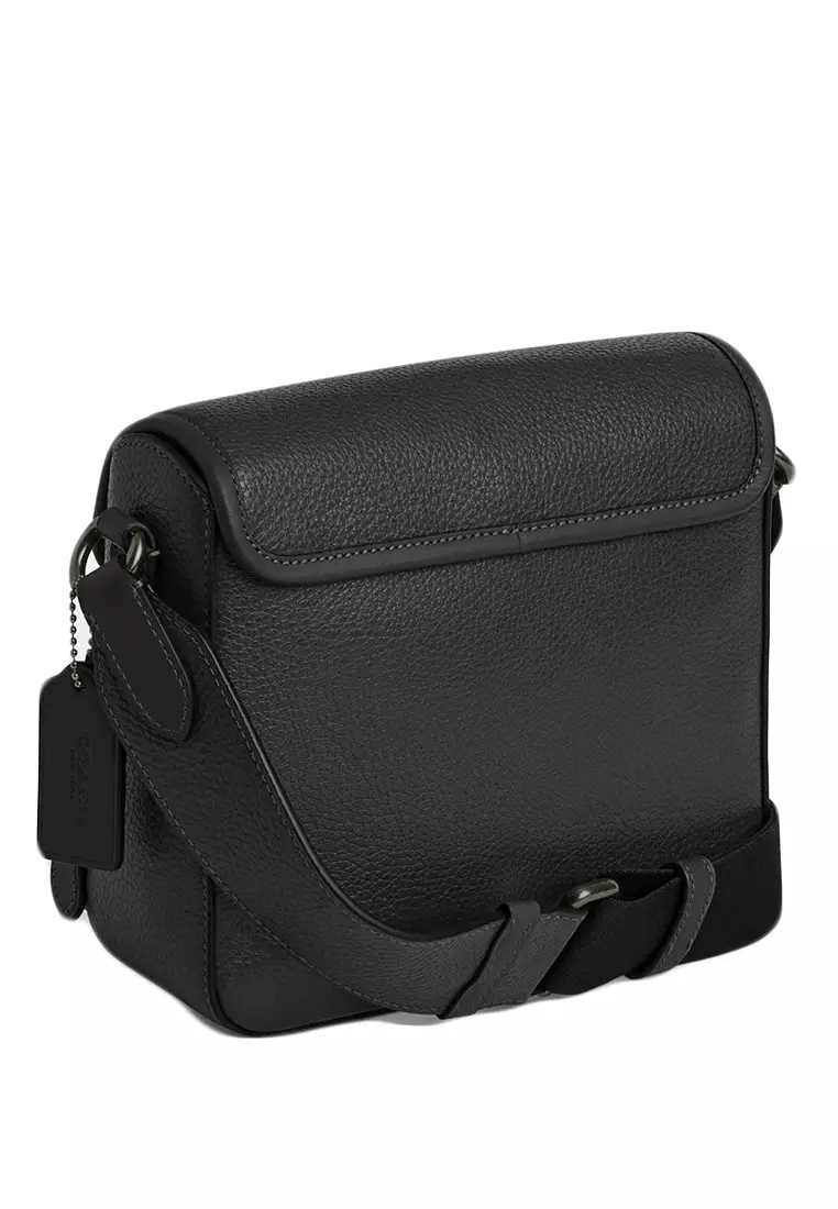 Mens Sullivan Flap Crossbody Bag - Graphite Black