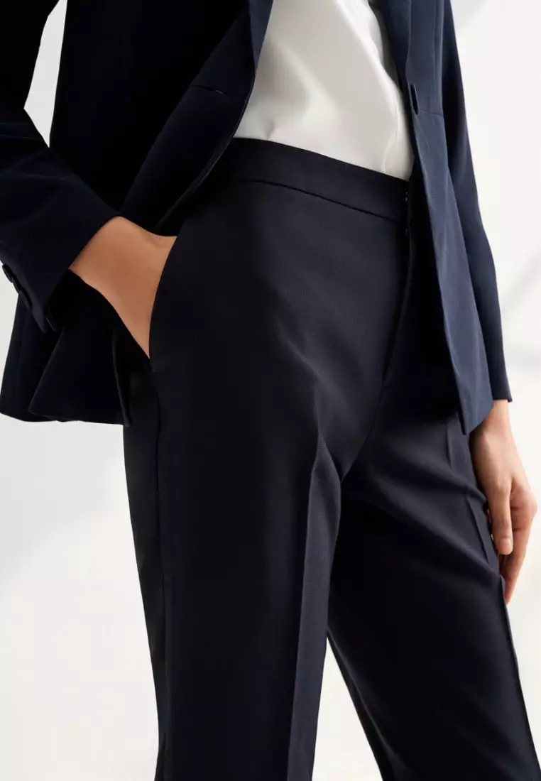 Water & Oil Repellent Plainweave Ankle Cigarette Pants