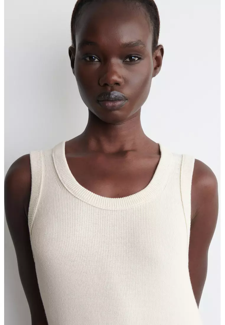 COTTON-SILK TANK DRESS