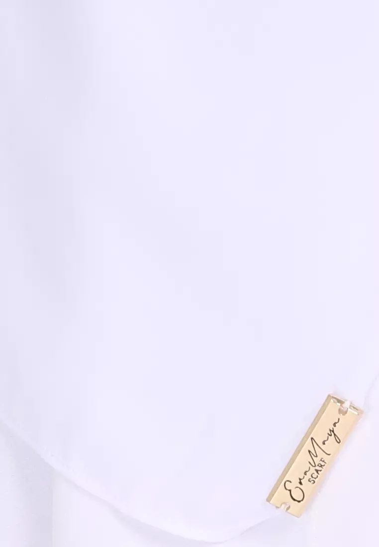 Rania Premium Heavy Chiffon Basic Wide Shawl in Pure White