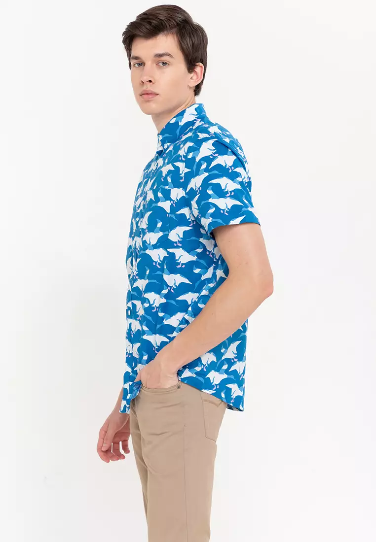 ShortSleeve Poplin AOP Birds