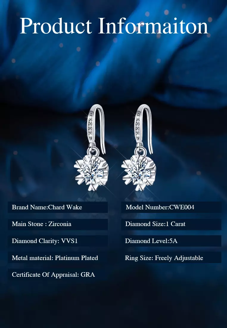 Anting Anting Wanita Berlian Snowflake Style Original Fashion Antingan