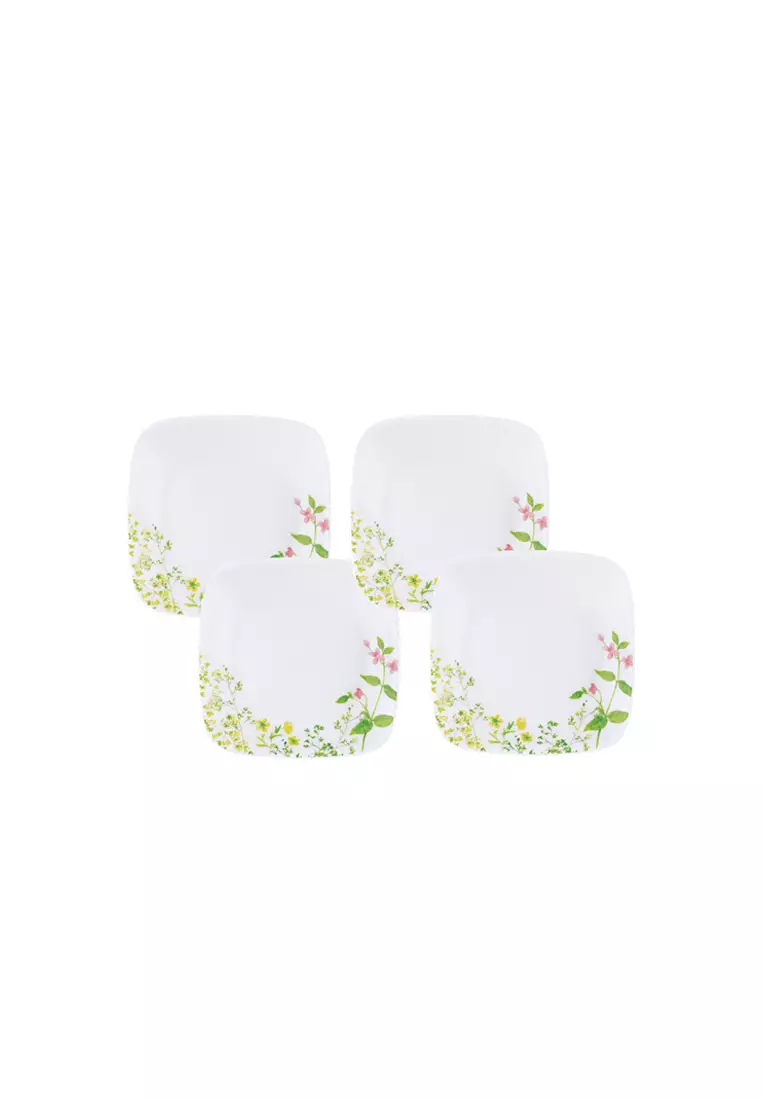 Buy Corelle Corelle Vitrelle Tempered Glass 4 Pcs Square Round