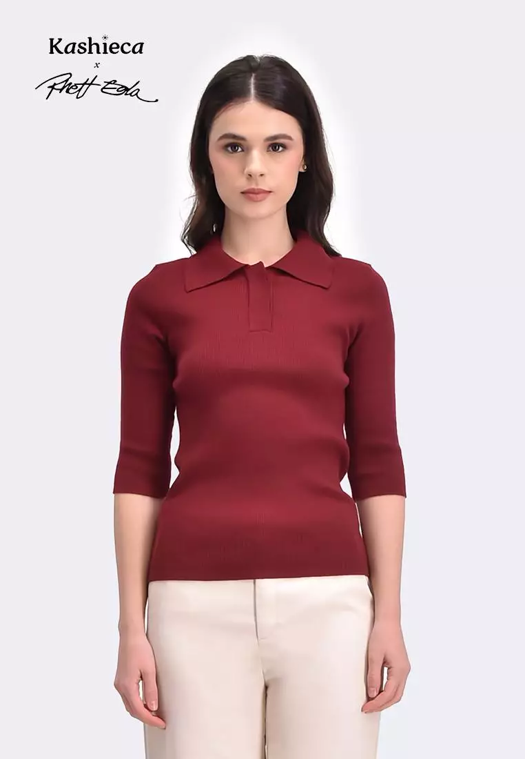 Buy Kashieca Kashieca x Rhett Eala Women's Elbow Sleeve Polo Shirt 2024 Online ZALORA Philippines