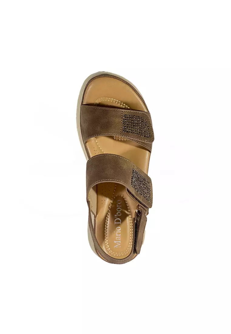 Women's Flat Sandals LY 28200 Dark Brown C67