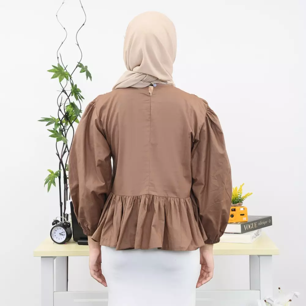 Liora Rubber Blouse - Soft Mahogany M19572 R91S6