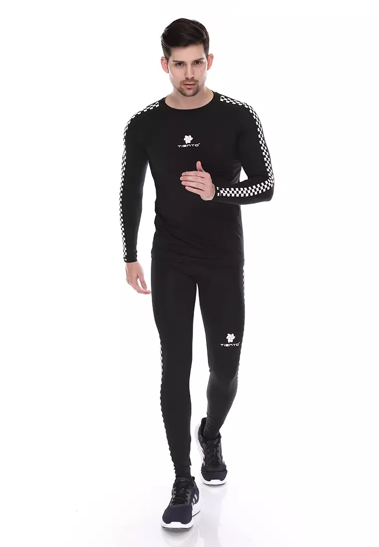 Tiento Man Long Pants Retro Race Celana Legging Pria Olahraga Renang Sepakbola Lari Original