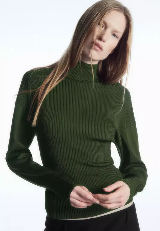 Open-Back Ribbed-Knit Top