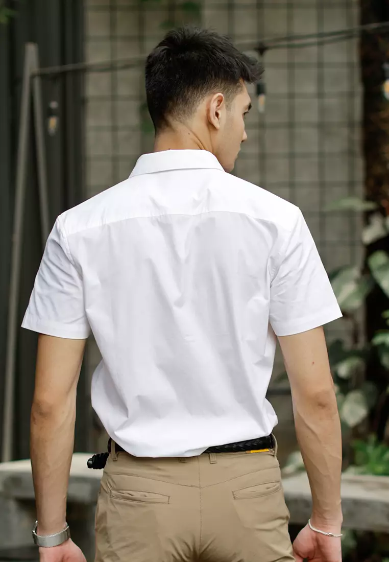 Oxcon Short Sleeve Business Shirt soft cotton White