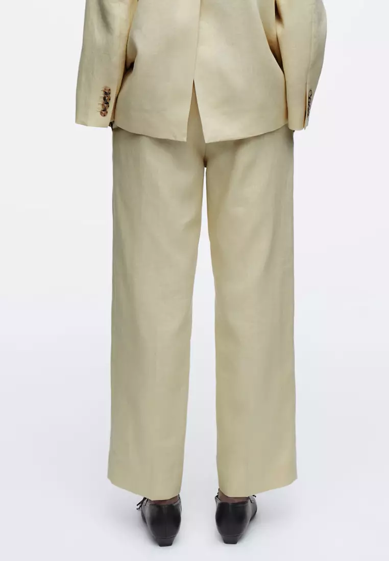 Linen Slim-Leg Trousers