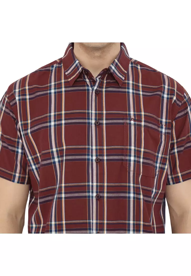 POLICE Kemeja Yarndyed Kotak Regular Fit Pria