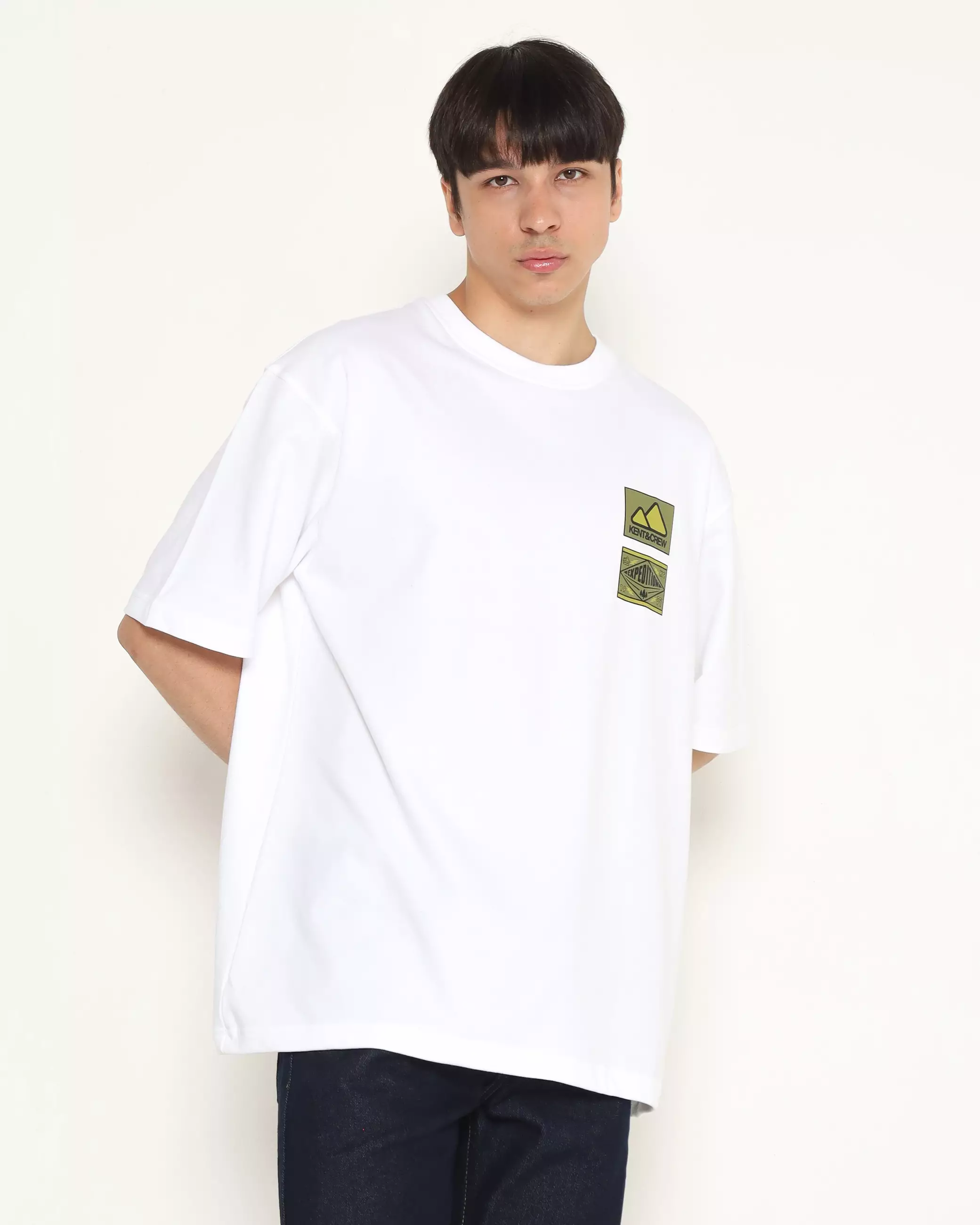 MEN'S WHITE PRINT CASUAL STREETWEAR SHORT SLEEVE T-SHIRT