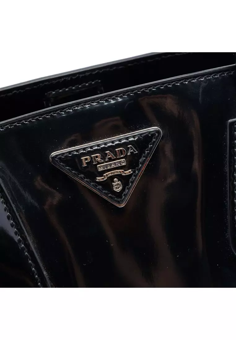 Pre-Loved Prada Spazzolato Studded Crystal Tote