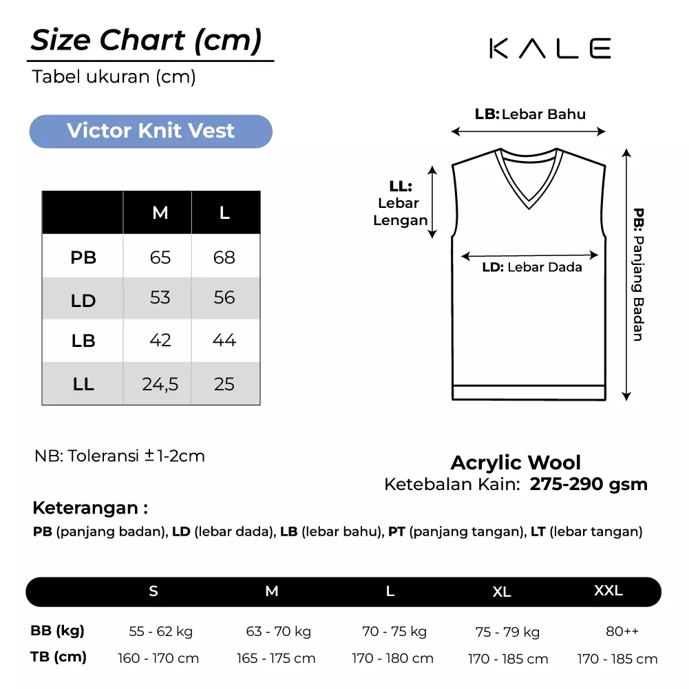 Kale Victor Brown/ Vest atau Rompi Pria premium berbahan dasar acrylic wool Casual