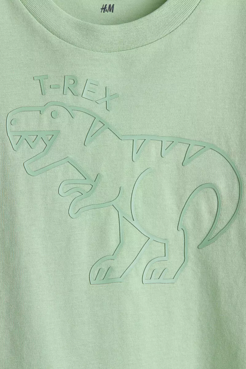 Print-motif cotton T-shirt