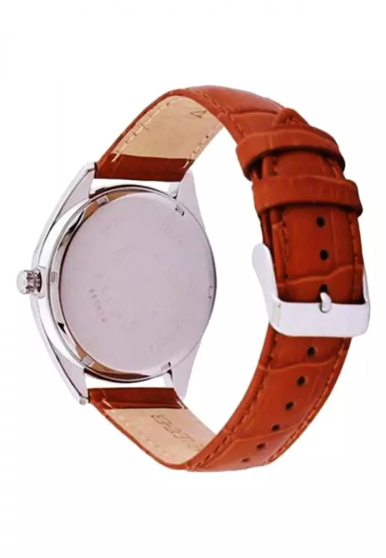 Jam Tangan Pria Alba Original Garansi Resmi AS9F31 AS9F31X1 Strap Light Brown Leather Blue Dial