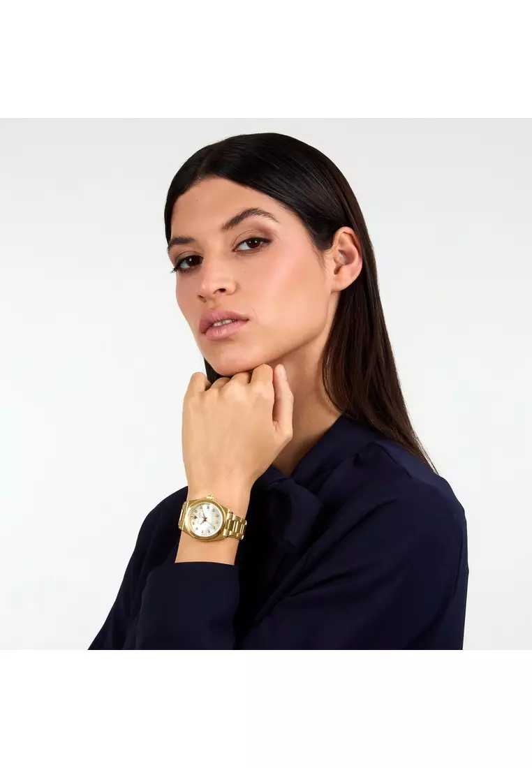 【2年保養】瑪莎拉蒂 Velocita 35mm 女士金色石英腕錶 R8853152502 日本機芯